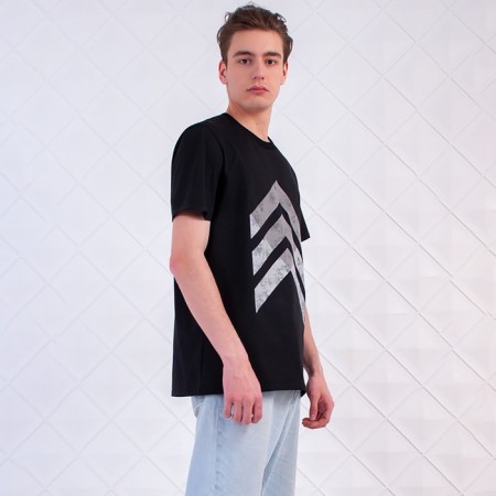 T -shirt male, black color, size 58-2