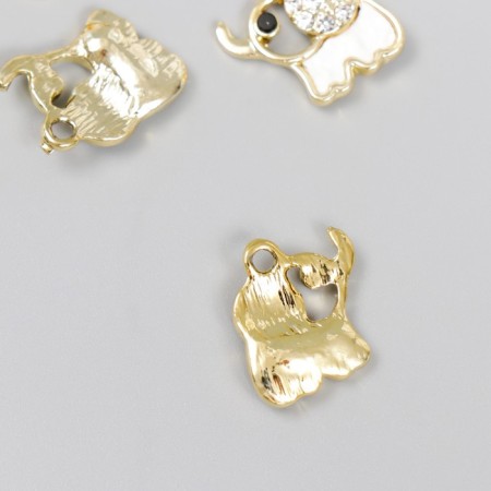 Decor for creativity metal, enamel, rhinestones "Elephant" 1.6x1.5 cm-1