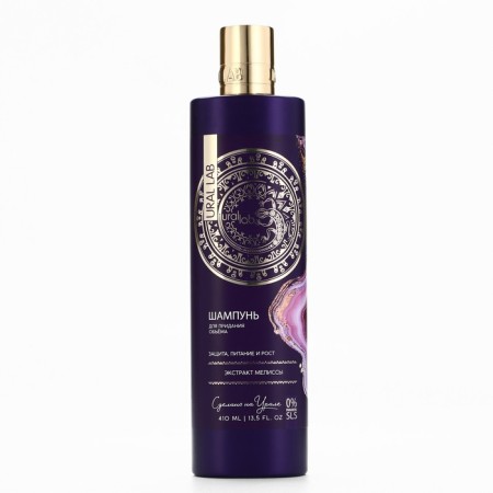 Hair shampoo with lemon balm extract, protection, power and height, 410 ml, Ural Lab-1