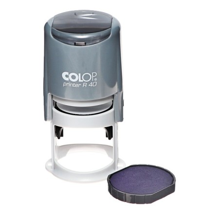 Equipment for round printing automatic Colop Printer R40, diameter 41.5 mm, with a lid, a silver case-2