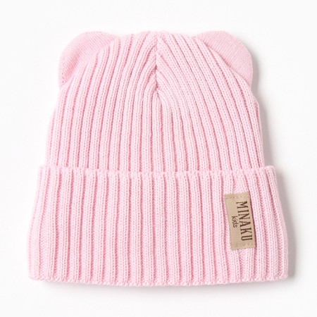 Children's hat minku, rr 44-46, pale pink color-3