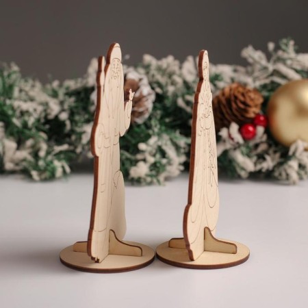 Souvenir "Santa Claus with a bird+Snow Maiden with a bunny", 7.5x13x6 cm-1