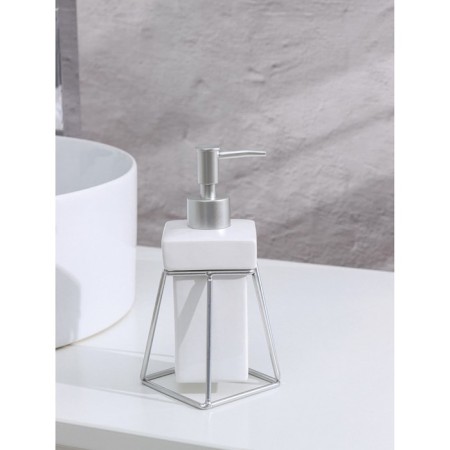 Liquid soap dispenser on Savanna "Geometric" stand, 250 ml, white color-2