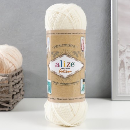 Yarn "Superwash Artisan" 75% wool, 25% polyamide 420m/100g (01 cream)