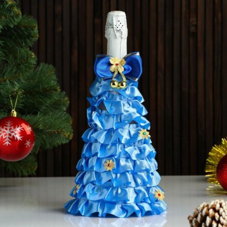 Cover on the bottle "Christmas tree" color blue, mix-4