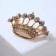 Brooch "Queen Crown", white color in gold
