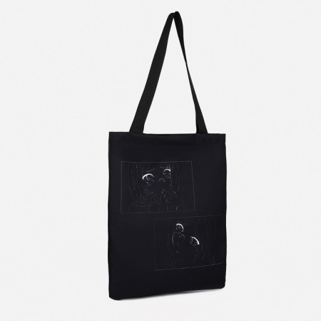Shoper bag without fastening, black color