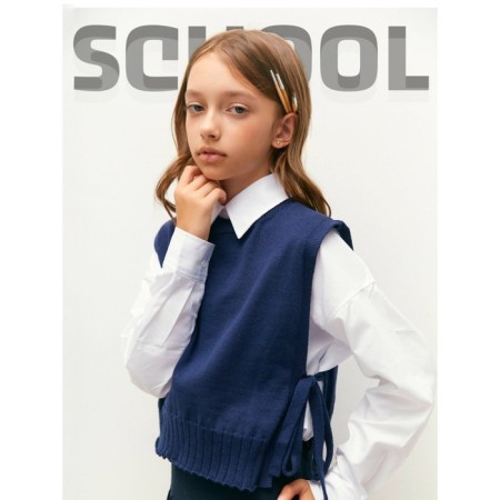 Knitted children's vests Amarobaby Bow, height 134 cm, blue color-5