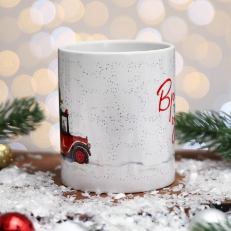Mug "Time to create miracles" machine, Christmas tree, 320 ml-1