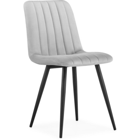 Stool on the metal frame Dani metal/velor, black/light gray 43x48x85 cm