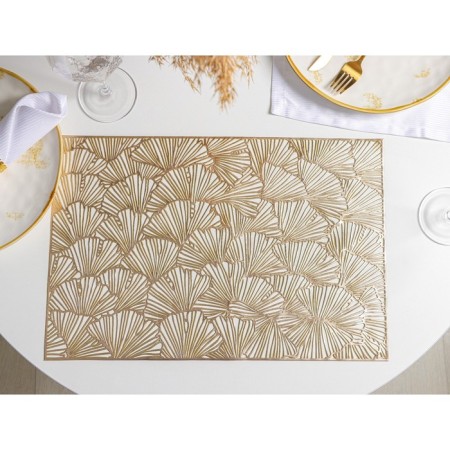 Set of serving napkins on the table "Fan", 4 pcs, 30 × 45 cm, gold color-2