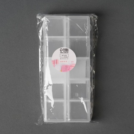 Organizer for decor, 10 departments, 13.5 × 6.5 × 2 cm, transparent color-3