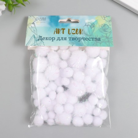 Decor for creativity "Pomponchiki. Snow White with tinsel" set 100 pcs-2
