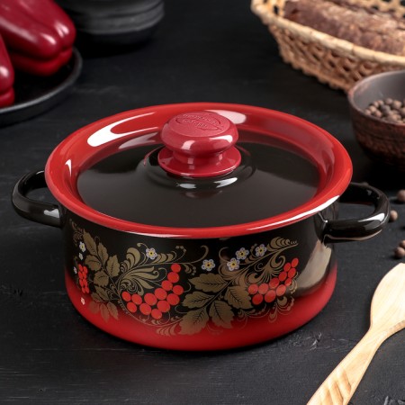 Pan, 2 l, metal cover, plastic handle, induction-1