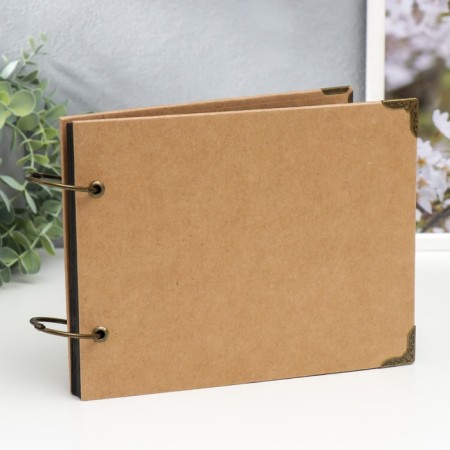 Photo album 30 black sheets "craft" on rings, small, density 350 g 17x22 cm