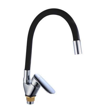 BouOU B8274-10F-E307A kitchen mixer, single-leaf, with flexible silicone-green, chrome