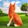 Garden figure "Sitting Fox" 38x30cm