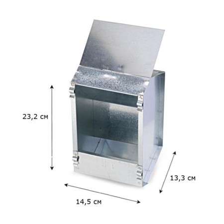 Bunker feeder for rabbits, 1 section, with a lid, metal