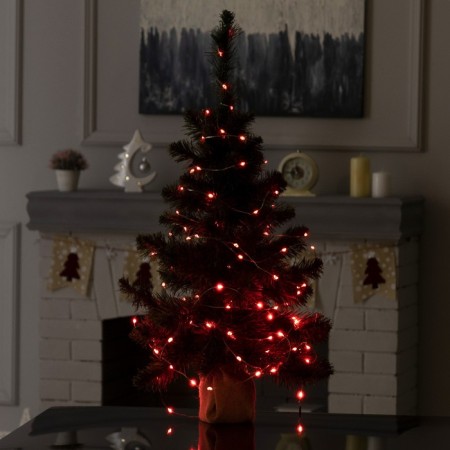 Smart garland “thread” 10 m Rosa, IP20, silver thread, 100 LED, control from the application, glow RGB, USB-1