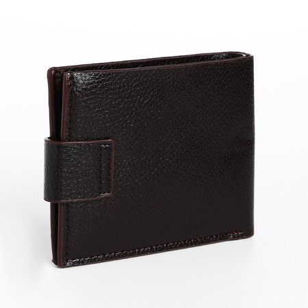 Male purse on a magnet, department for bills, for maps, brown color-1