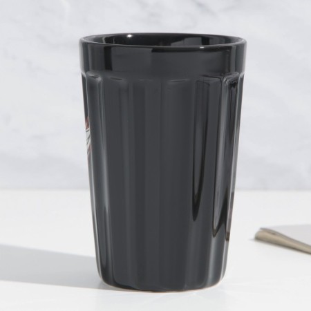 Ceramic faceted glass True Man, 230 ml, black color-2