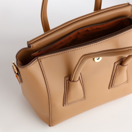 Women's bag with lightning, beige color-5