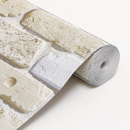 Paper bricks of bricks 301-07, 0.53x10.05m, beige/brown/gray-2
