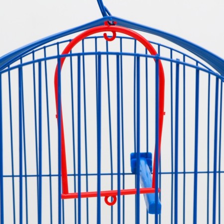 Bird cage is a small, semicircular roof (drinker, feeder, pole, swing) 35x28x37cm mix-4