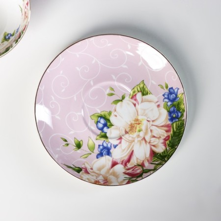 Tea steam porcelain "Tea rose", 2 items: a cup 200 ml, a saucer d = 15 cm-2