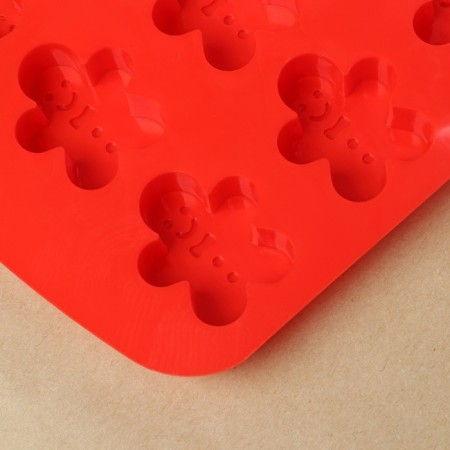 Baking uniform “Gingerbread man”, silicone, 32.5 × 21 × 1.5 cm, 24 cells, red color-4