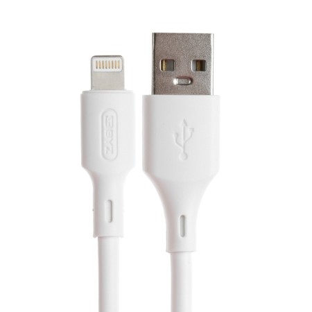 BYZ BC -040, Lightning - USB, 3 A, 1 m, silicone, white-1