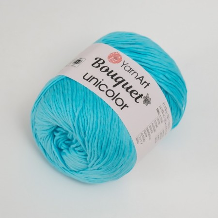 Yarn "Bouquet Unicolor" 100% cotton 200m/100g (3226 Blue light)-1