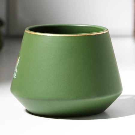Ceramic "Grandmother" mug, 320 ml, green color-2