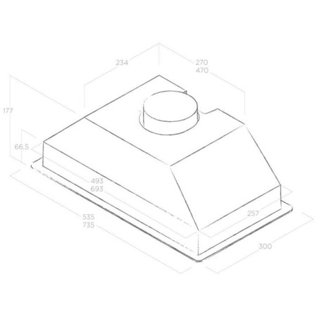 Exto Elica Era S IX/A/52, built -in, 850 m3/h, 3 speeds, 53.5 cm, silver-2