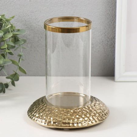 Ceramics candlestick, glass for 1 candle "True" d = 8 cm gold 14.5x14.5x17.5 cm-1