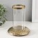 Ceramics candlestick, glass for 1 candle "True" d = 8 cm gold 14.5x14.5x17.5 cm