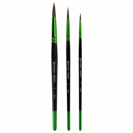 Set of brushes ponies 3 pieces, Brauberg Premium, round No. 2, 4, 7-1