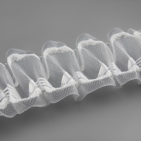 Curtain tape, organza, 4.5 cm, 50 ± 1 m, transparent/white color-1