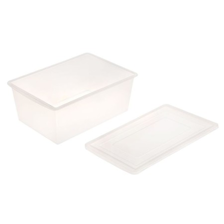 A universal box for storage with a lid, volume 30l, the color is transparent-matte-4