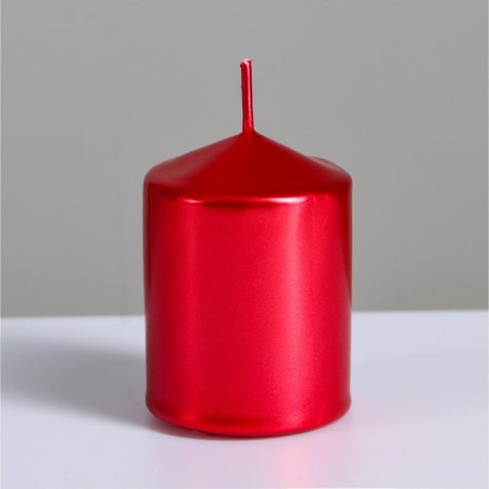 Candle "Column", red metallic, 5.5 × 8cm-2