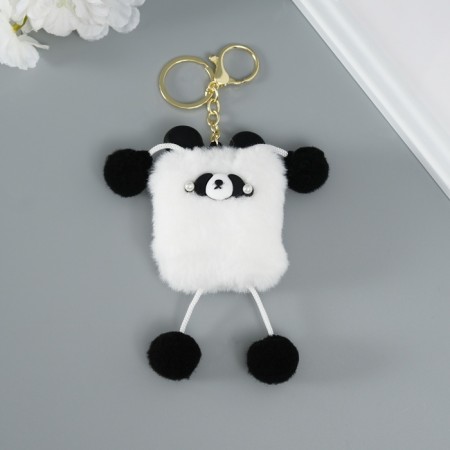 Fluffy on the ring "Square Panda" white 14.5x10x2 cm-1