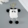 Fluffy on the ring "Square Panda" white 14.5x10x2 cm