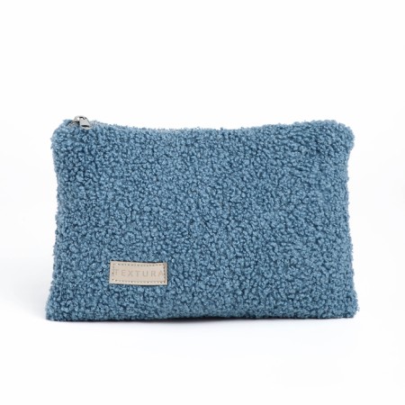 Cosmetic bag with lightning, textura, blue color-1