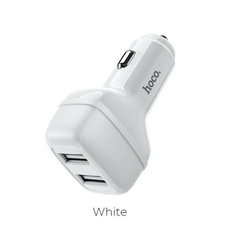 Automobile charger Hoco Z36, 2 USB, 2.4 A, white