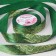 Satin tape with embossing "Paporotnik", 25 mm × 18 ± 1 m, emerald color/gold No. 168