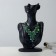 Bust for jewelry 18 × 8 × 32, hole in the ear, black color