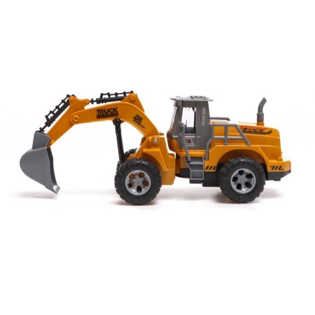 Excavator inertial "Stroykhnika", lighting effects, mobile parts, yellow color-3