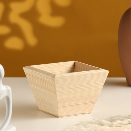 Wooden Kashpo 11 × 11 × 9.5 cm "RAF", naturally give beautifully