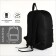 Youth backpack with lightning, external pocket, black color