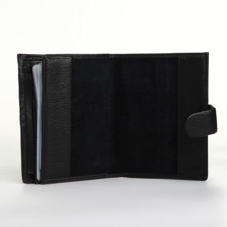 Male purse on 3 in 1 button, department for car documents, passports, black color-5